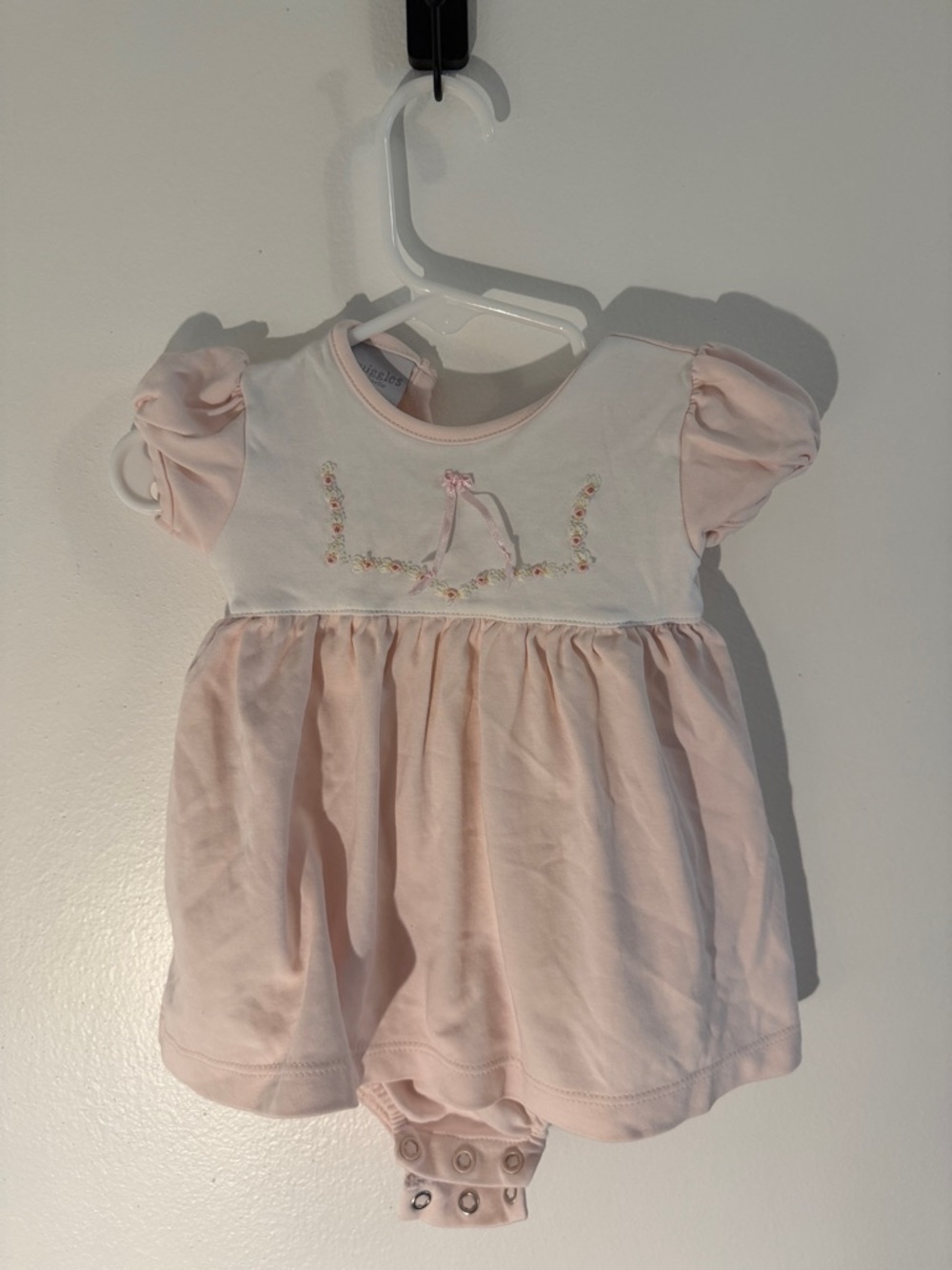 Infant Pink Puff-Sleeve Dress Romper